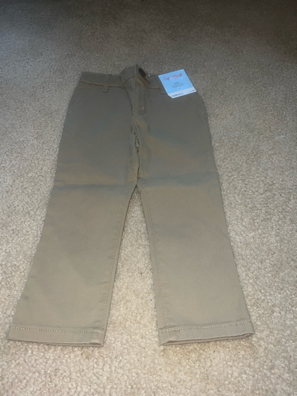 Cat & Jack Tan Kids Chino Pants - Khaki Straight Leg